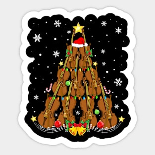 Funny Christmas Vilollin Player Xmas Tree Vilollin Men Women Sticker